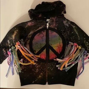 Girls size 6month Tie dyed hoodie with fringe